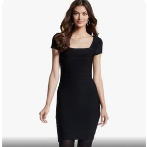 White House Black Market Black Cap Sleeve Bodycon Mini Dress